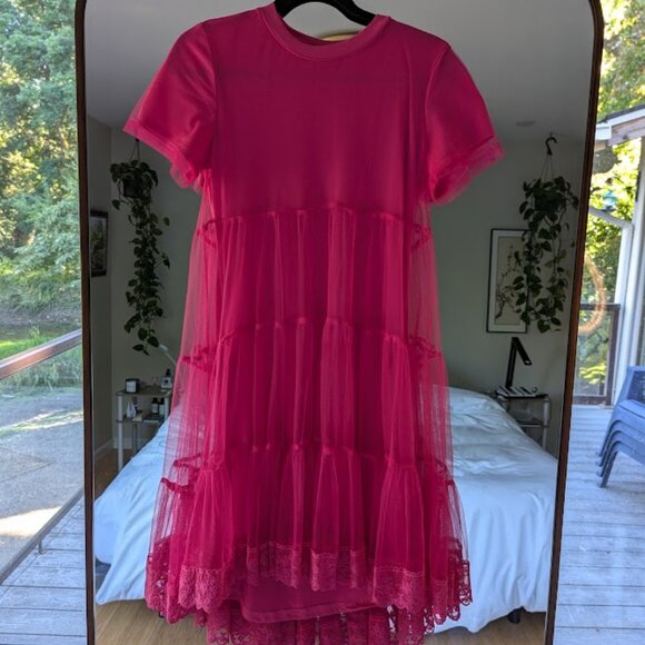 Wishlist Short Sleeve Mesh Skirt Dress Size Small - Picture 2 of 5